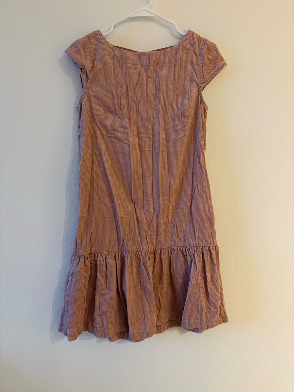 Women’s Short Sleeve Mauve Drop-Waist Dress